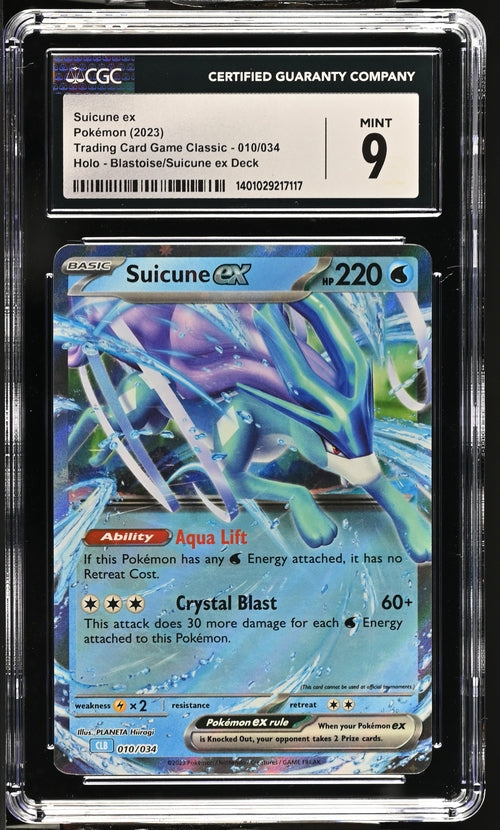 Suicune ex 010/034 Trading Card Game Classic - CLV, CLC, CLB  Blastoise & Suicune ex Deck CLB - 2023 Pokemon - CGC 9