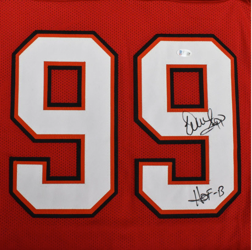 Warren Sapp Signed HOF 13 Inscription Tampa Bay Red Football Jersey (Beckett)