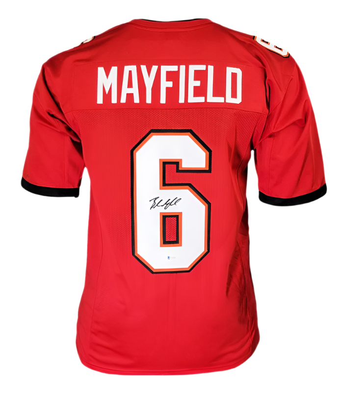 Baker Mayfield Signed Tampa Bay Red Football Jersey (Beckett)