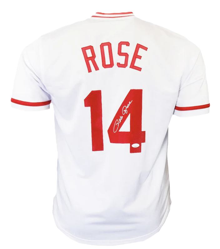 Pete Rose Signed Cincinnati White Baseball Jersey (JSA)