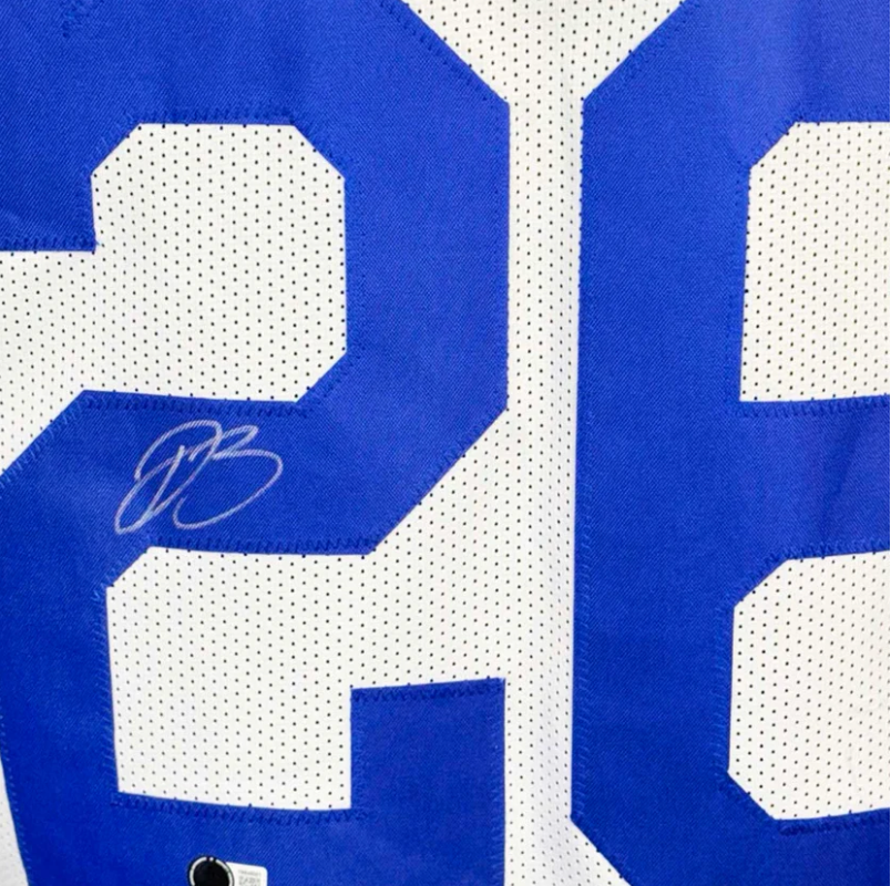 DaRon Bland Signed Dallas White Football Jersey (Beckett)