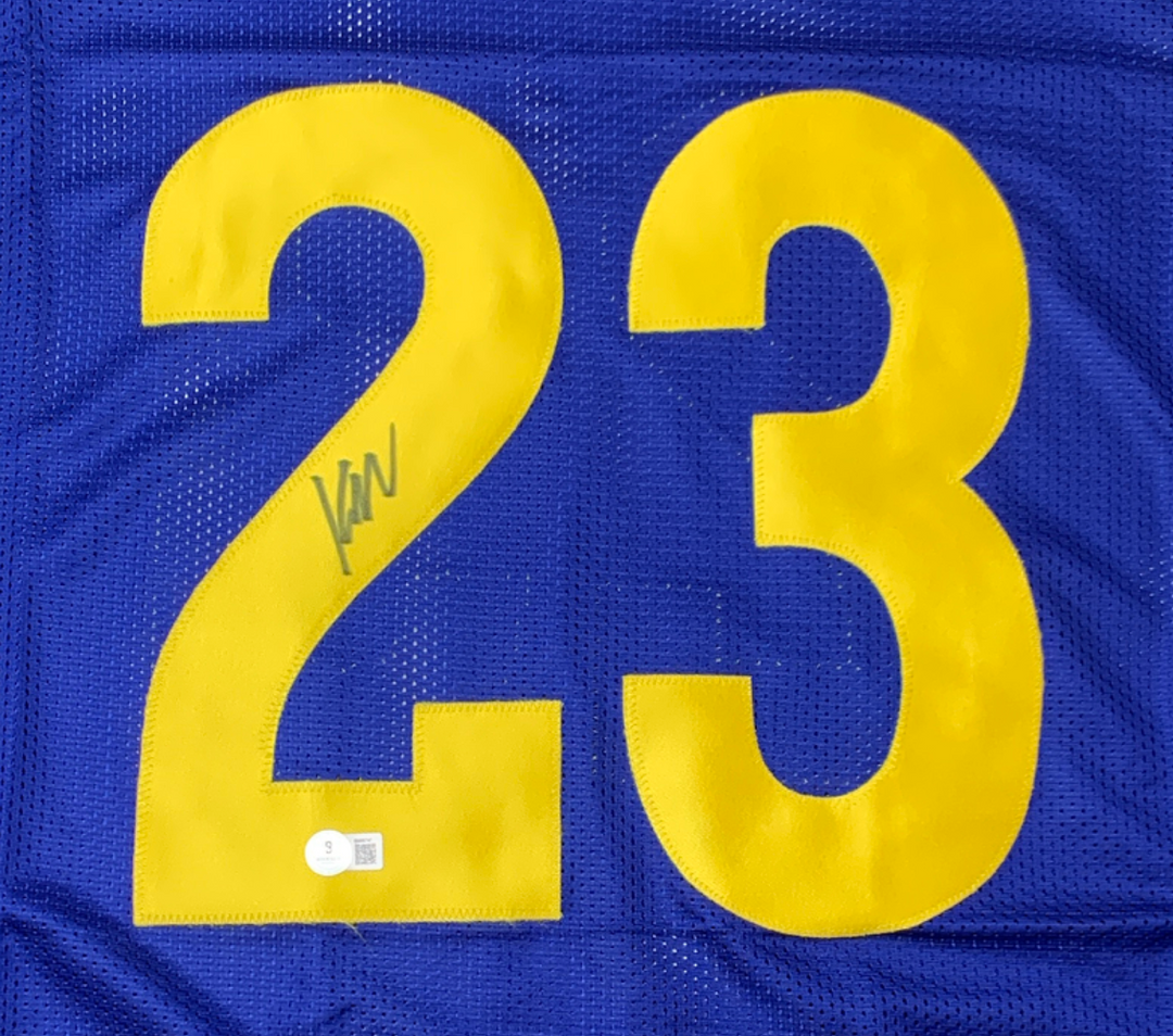 Kyren Williams Autographed Signed Blue Custom Jersey - Beckett Certified
