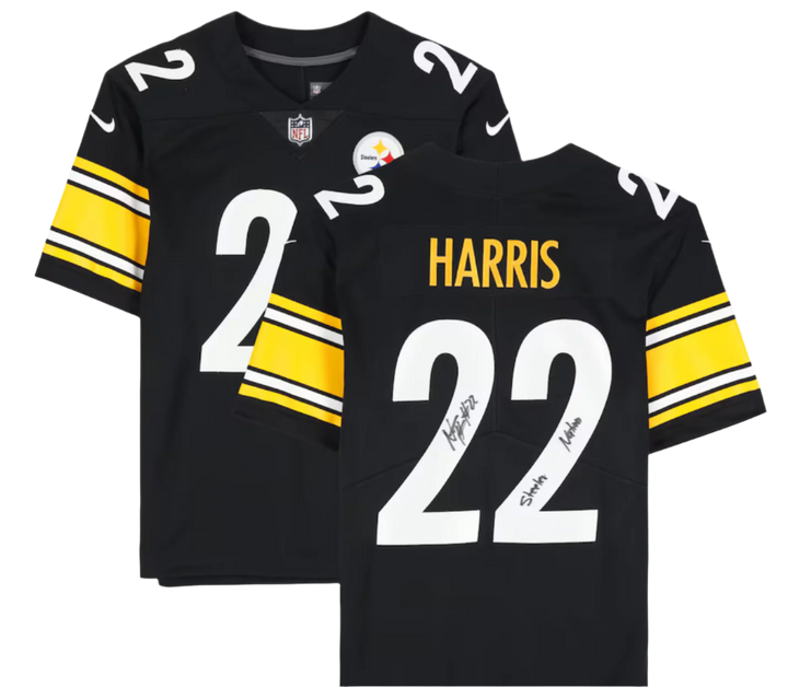 Najee Harris Pittsburgh Steelers Autographed Fanatics Authentic Black Nike Limited Jersey with "Steeler Nation" Inscription