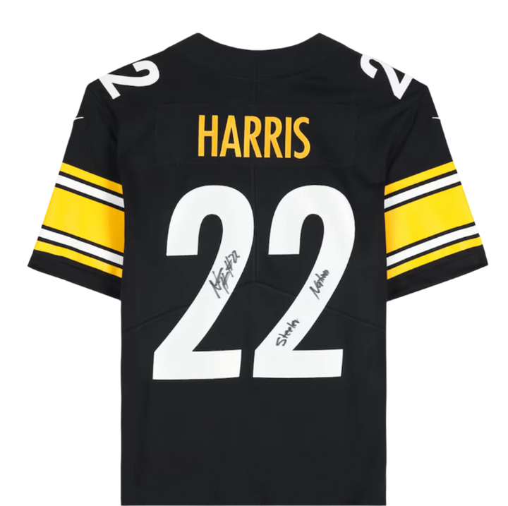 Najee Harris Pittsburgh Steelers Autographed Fanatics Authentic Black Nike Limited Jersey with "Steeler Nation" Inscription