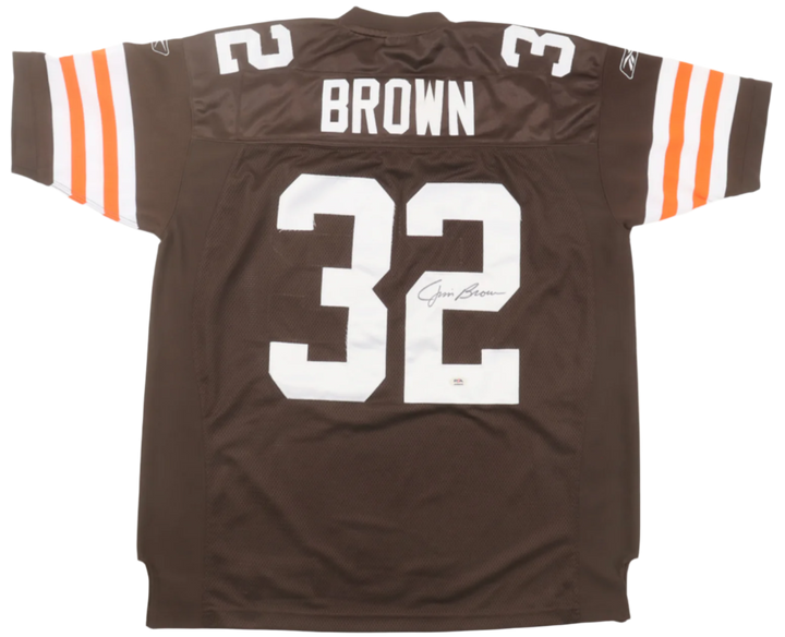 Autographed/Signed Jim Brown Jersey