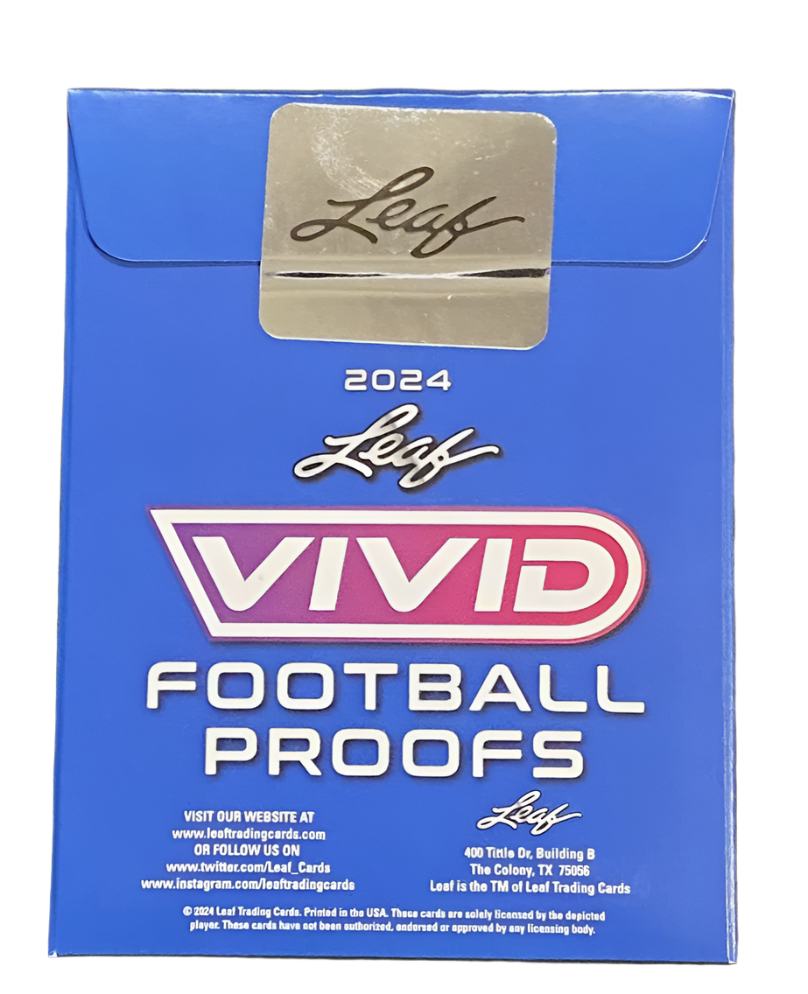 2024 Leaf Vivid Football Proofs 1/1 Proof Per Pack