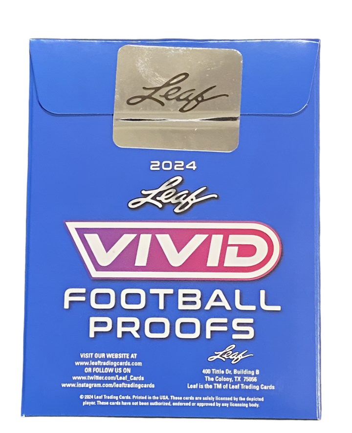 2024 Leaf Vivid Football Proofs 1/1 Proof Per Pack