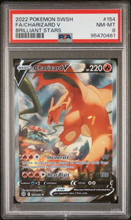 Charizard V 154/172 Alternate Full Art Brilliant Stars - 2022 Pokemon - PSA 8