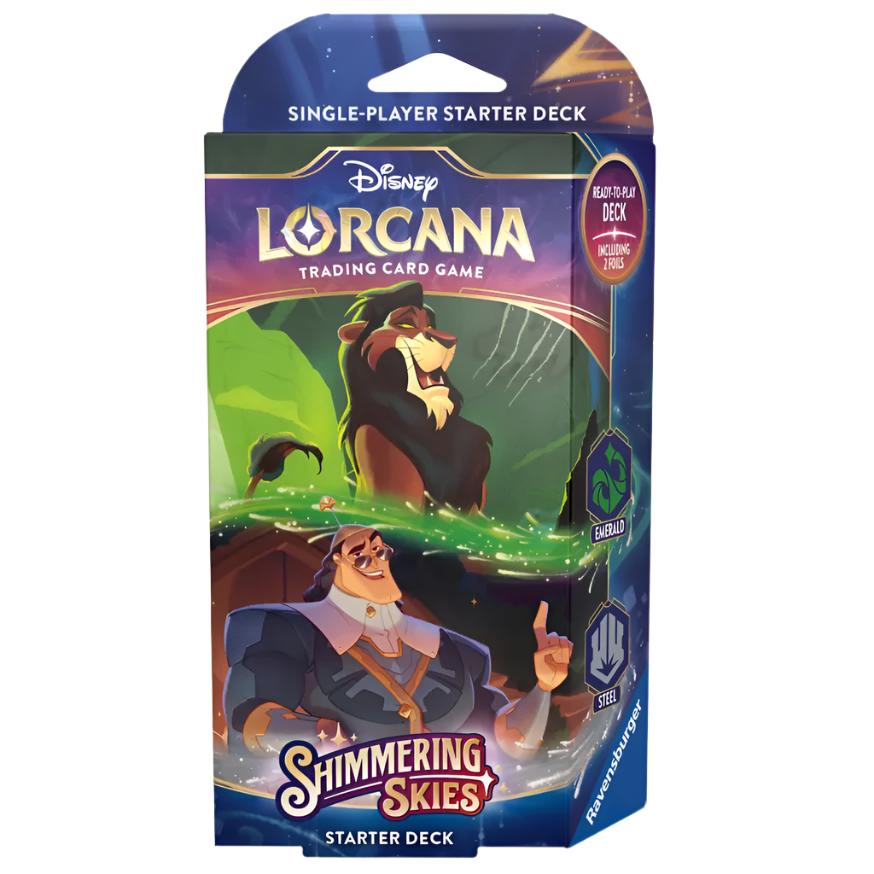 Disney Lorcana Starter Deck Shimmering Skies Emerald & Steel
