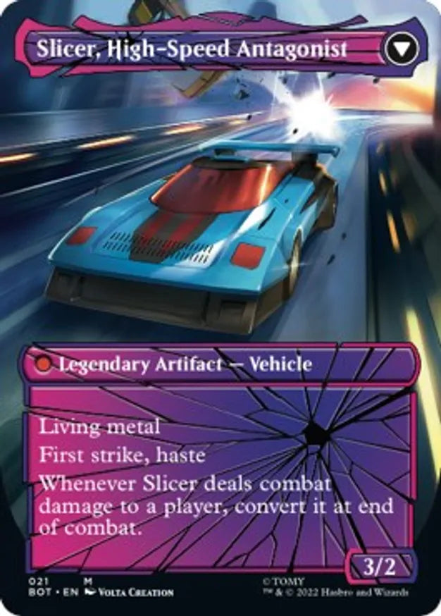 Slicer, Hired Muscle FOIL (Shattered Glass) - Universes Beyond: Transformers (Condition: Near Mint Foil)