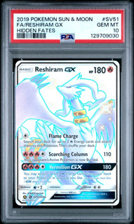 Reshiram GX SV51 - Hidden Fates - 2019 Pokemon - PSA 10