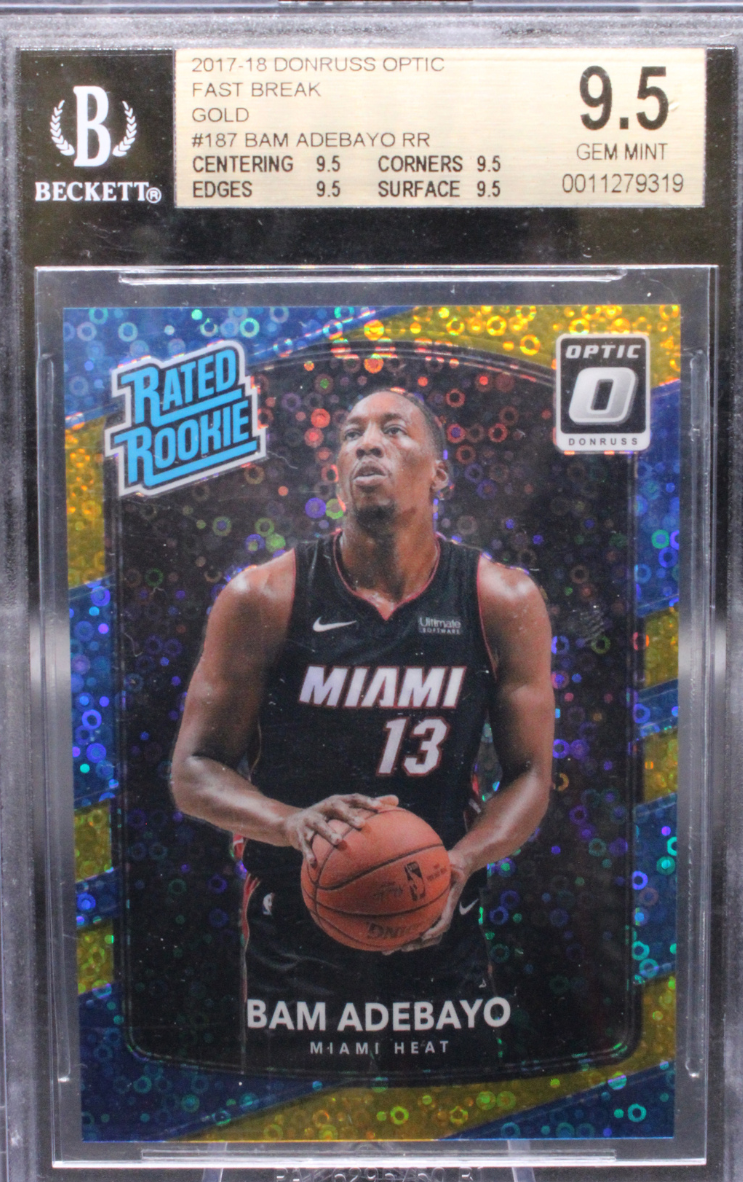 2017 Panini Donruss Optic Basketball - Bam Adebayo 187 - Fast Break Gold /10 - BGS 9.5