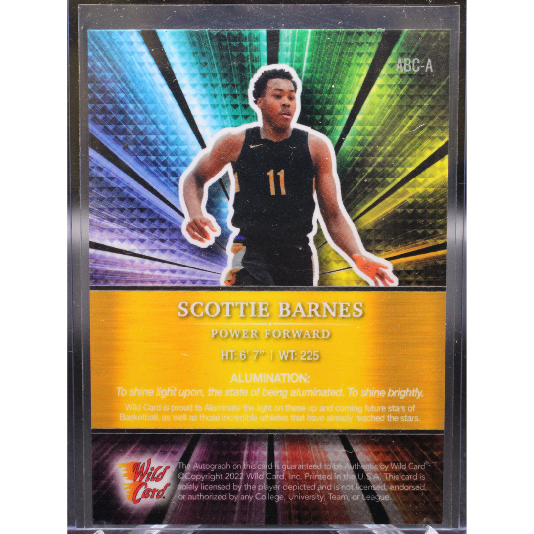 2022 Wild Card Alumination - Scottie Barnes ABC-A - Holo-Lux Silver Auto /8