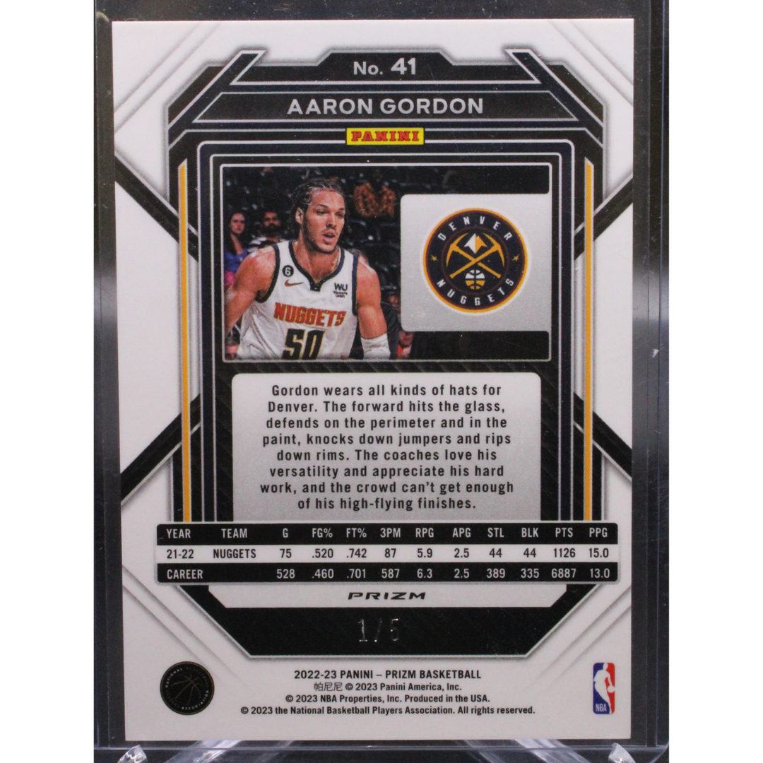 2022 Panini Prizm Basketball - Aaron Gordon 41 - Black Yellow /5