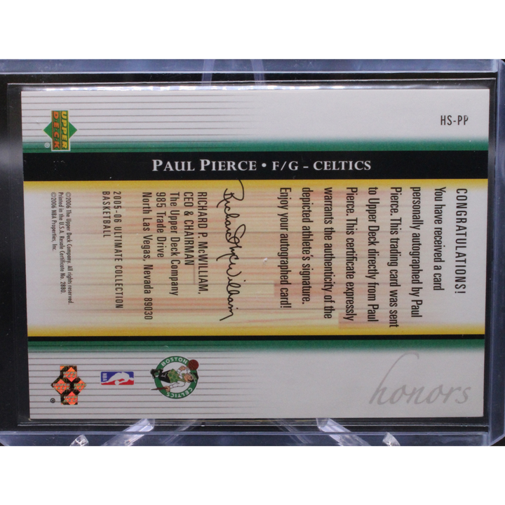 2006 Upper Deck Honors - Paul Pierce HS-PP - Ultimate Honors Signature /99