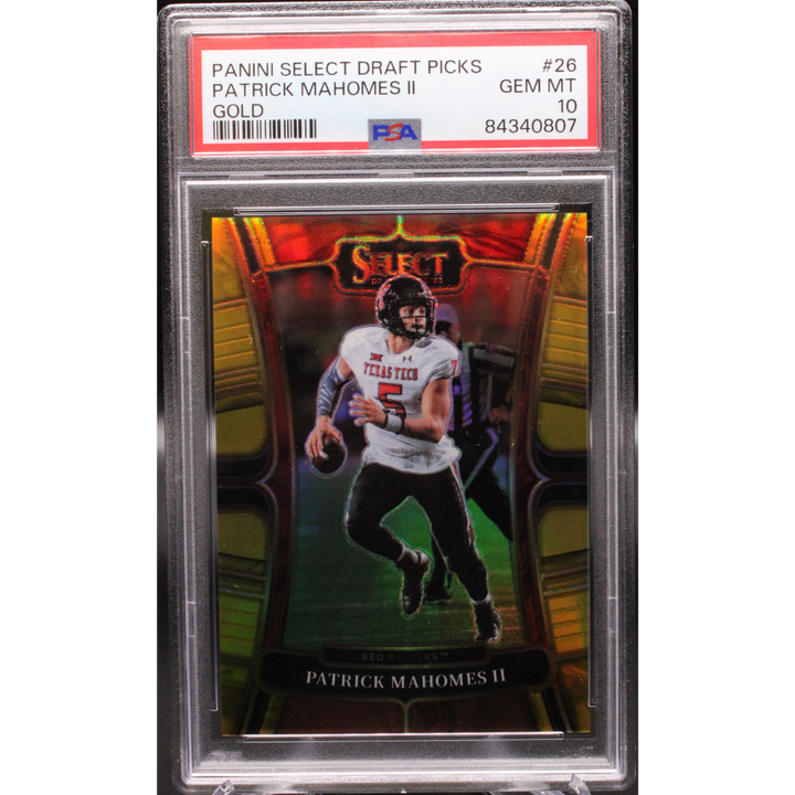 2023 Panini Select Draft Picks - Patrick Mahomes II #26- Gold 10/10- PSA 10