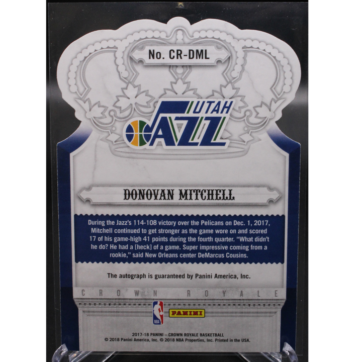 2017-18 Panini Crown Royale Basketball - Donovan Mitchell CR-DML - Die Cut Auto /199