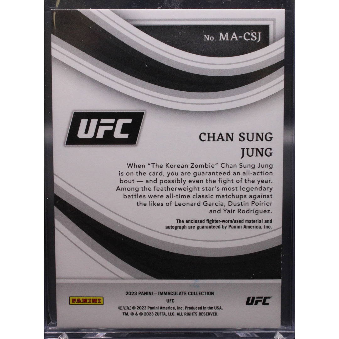 2022 Panini Immaculate UFC - Chan Sung Jung MA-CSJ - Mem Auto Red /22