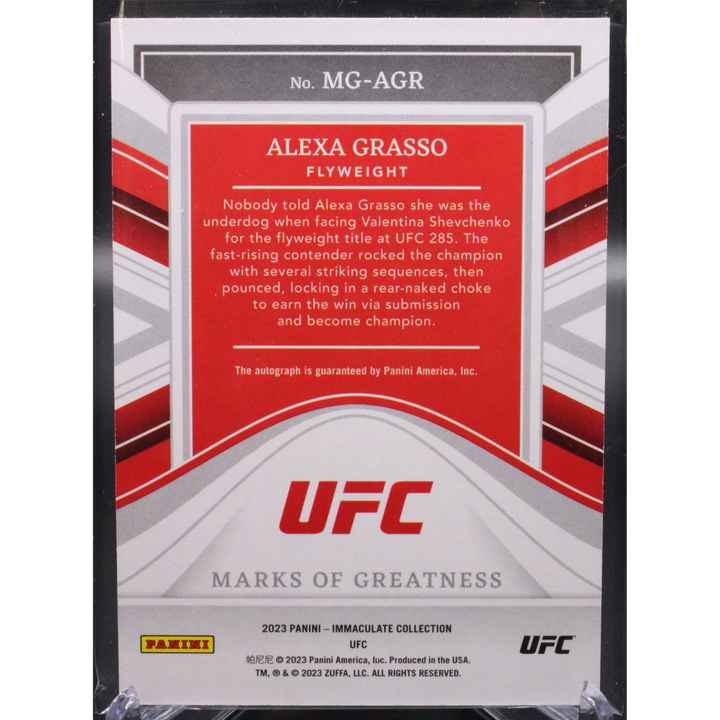 2023 Panini Immaculate UFC - Alexa Grassso mg-agr - Marks Of Greatness /99