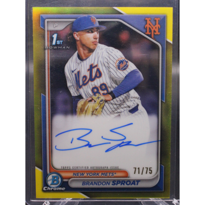 2024 Topps Bowman Chrome Baseball - Brandon Sproat CPA-BS - 1st Bowman Yellow Auto /75