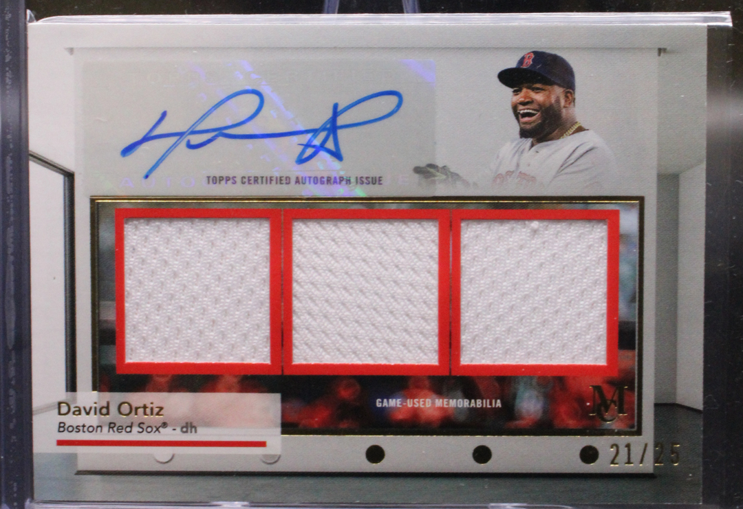 2024 Topps Museum Collection- David Ortiz SWTRA-DO - Signature Swatches Triple Relic Auto Red /25