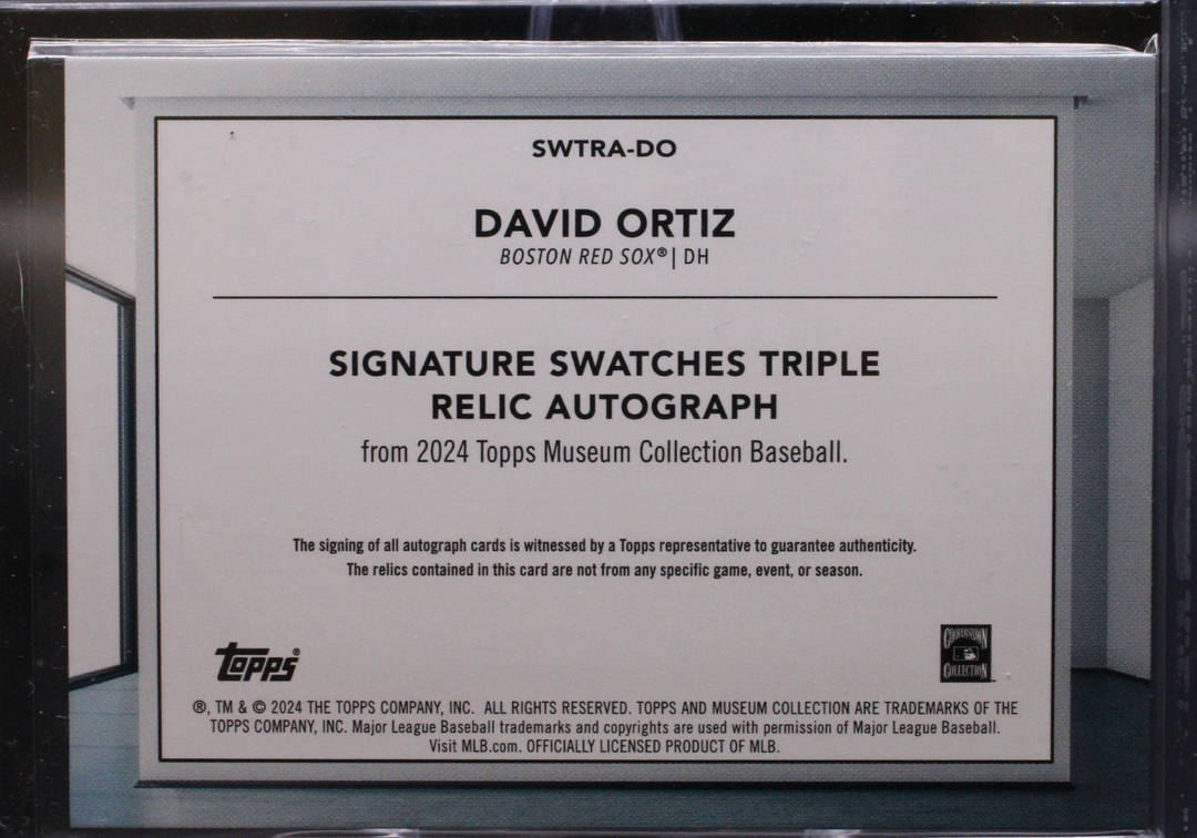 2024 Topps Museum Collection- David Ortiz SWTRA-DO - Signature Swatches Triple Relic Auto Red /25