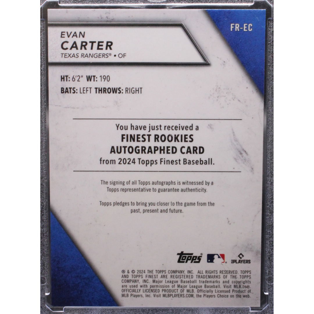 2024 Topps Finest - Evan Carter FR-EC - Finest Rookie Auto Blue /99