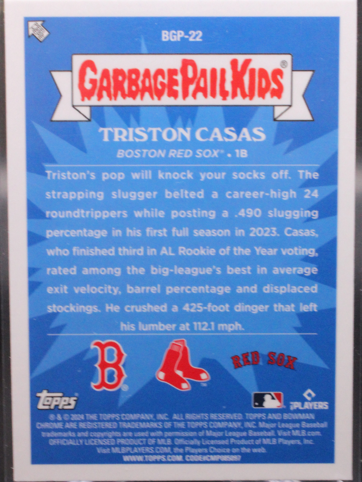 2024 Topps Bowman Chrome Baseball - Triston Casas BGP-22 - Garbage Pail Kid SP