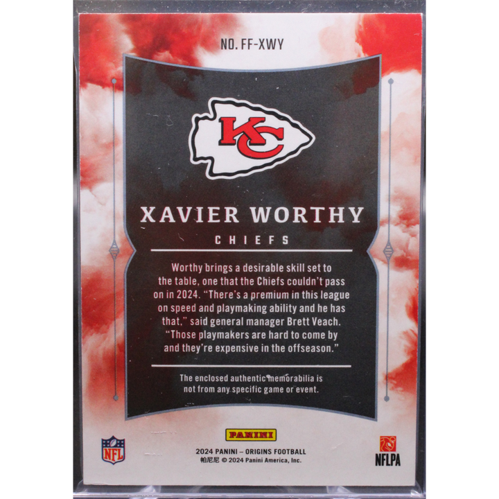 2024 Panini Origins Football - Xavier Worthy FF-XWY -  Future Fabrics /75