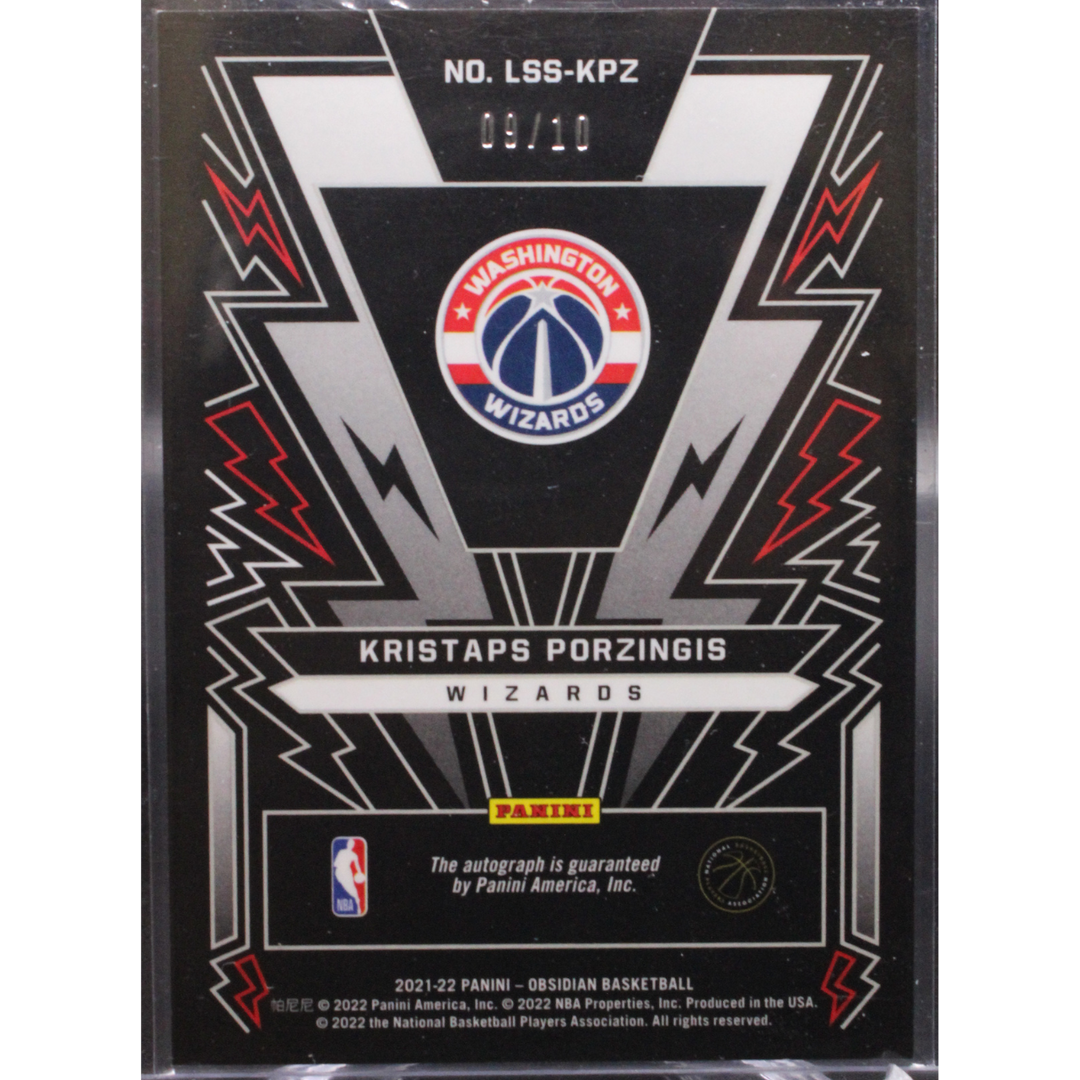 2021-22 Panini Obsidian - Kristaps Porzingis LSS-KPZ - Electric Etch Auto Yellow /10