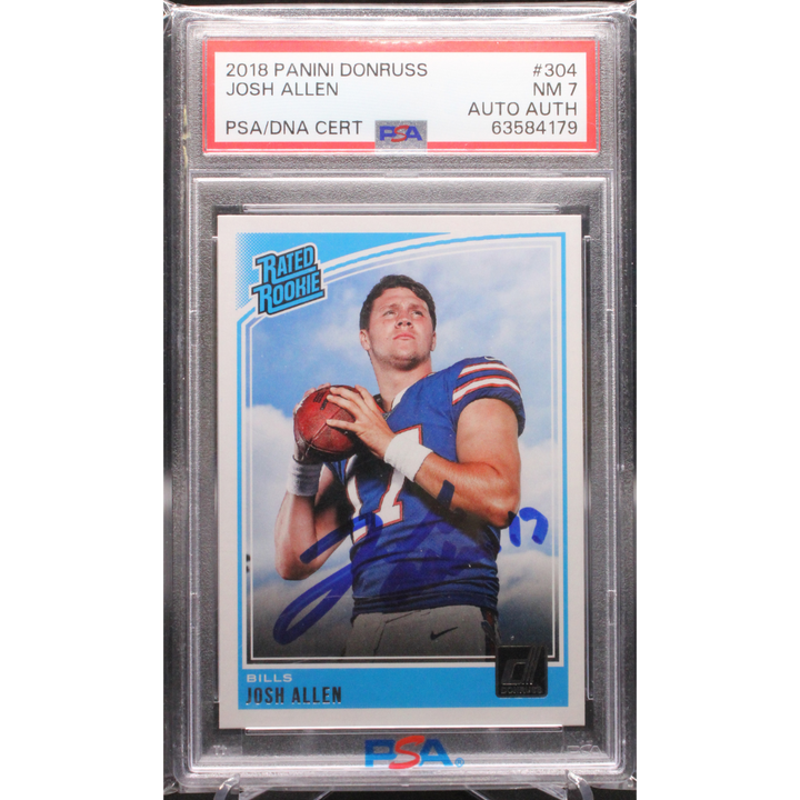 2018 Panini Donruss Football - Josh Allen 304 - PSA DNA Certified Auto - PSA 7 Auto Authentic