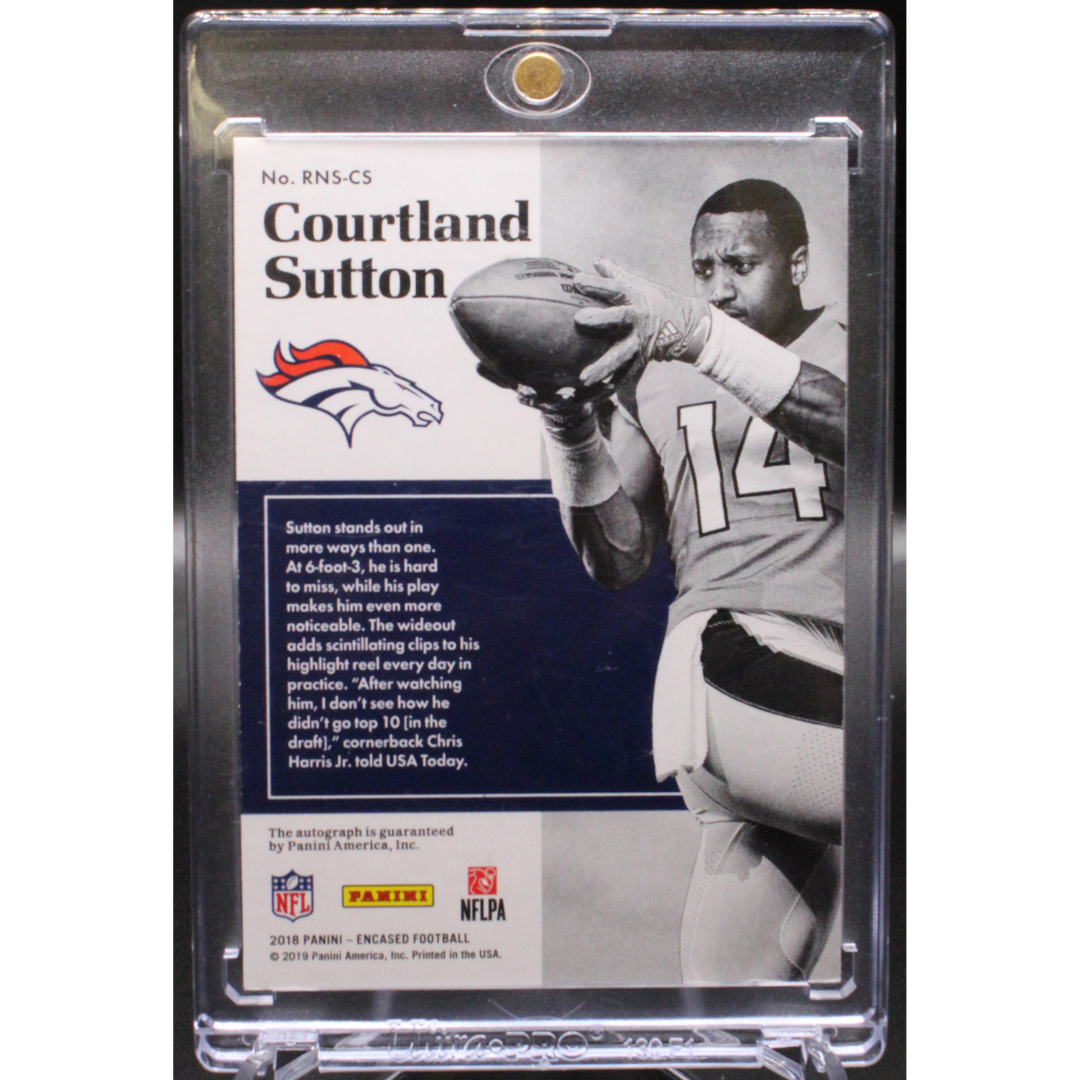 2018 Panini Encased Footballl - Courtland Sutton RNS-CS - Rookie Notable Signatures Recollection /3