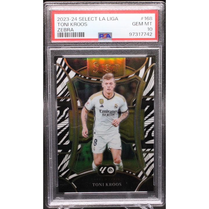 2023-24 Panini Select Soccer - Toni Kroos 168 - Zebra - PSA 10