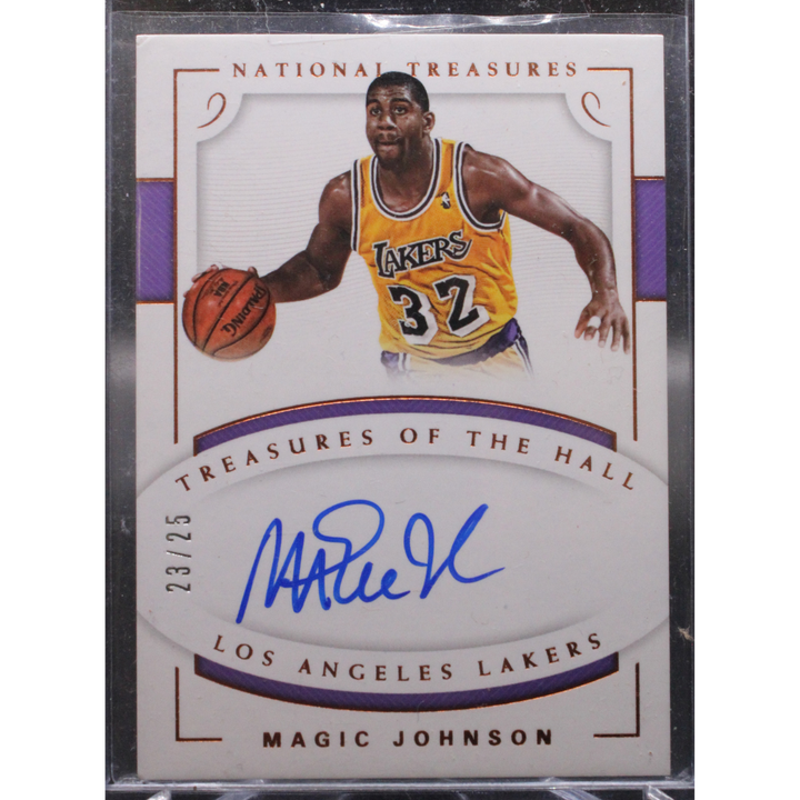 2017 Panini National Treasures Basketball - Magic Johnson TH-MJS - Treasures of the Hall Auto /25