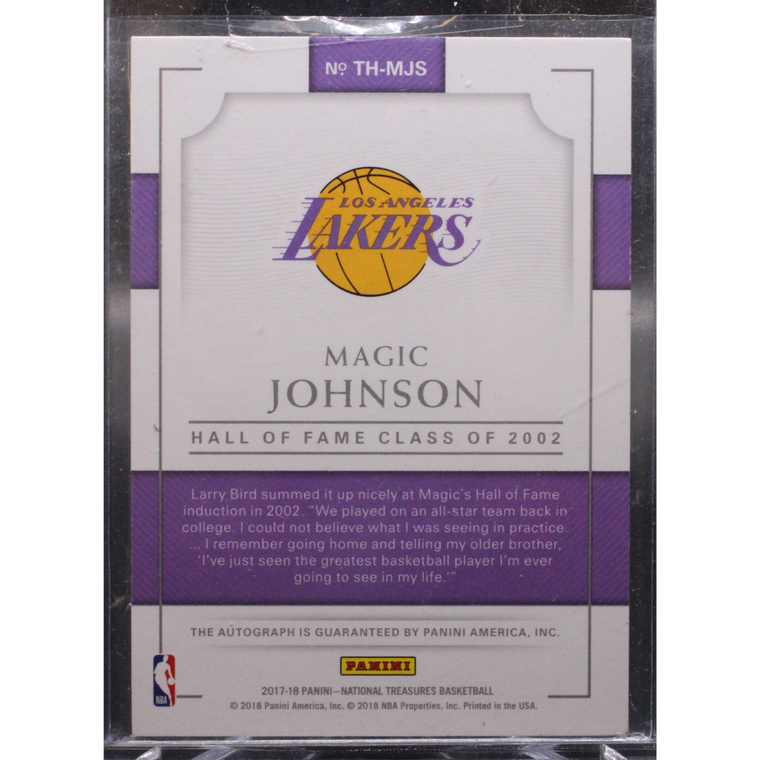 2017 Panini National Treasures Basketball - Magic Johnson TH-MJS - Treasures of the Hall Auto /25