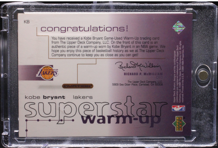 2001-02 Upper Deck Basketball - Kobe Bryant KB - Superstar Warmups