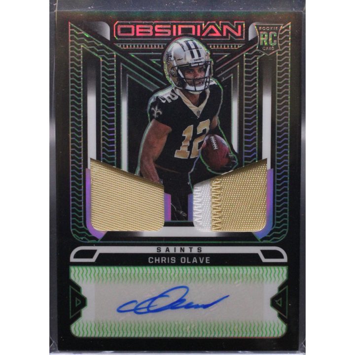 2022 Panini Obsidian - Chris Olave RJI-COL - Rookie Patch Auto Etch Green /50