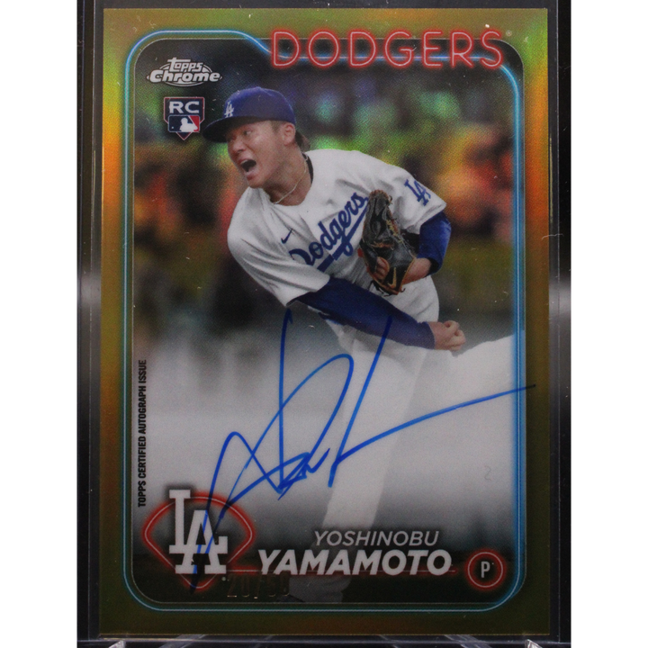 2024 Topps Chrome Baseball - Yoshinobu Yamamoto RA-YY - Gold Auto /50