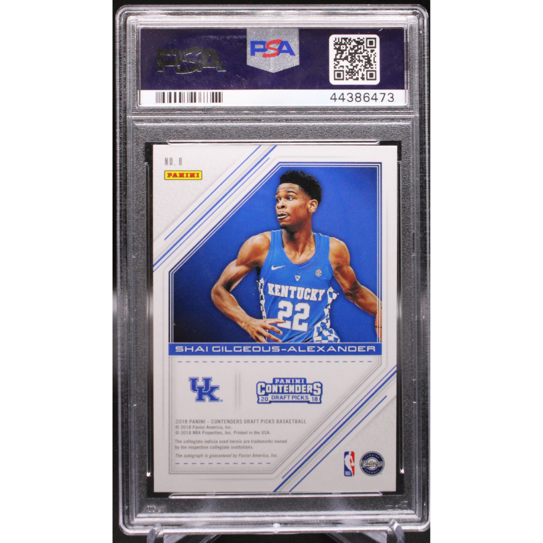 2018 Panini Contenders Draft Picks Basketball - Shai Gilgeous Alexander 8 - Game Day Ticket /23 - PSA 10