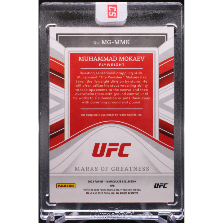 2023 Panini Immaculate UFC - Muhammad Mokaev MG-MMK  - Marks Of Greatness Red /25