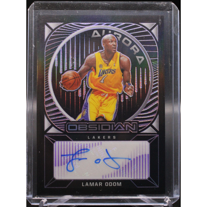 2020 Panini Obsidian Basketball - Lamar Odom AU-LOD - Aurora Autographs Purple /75