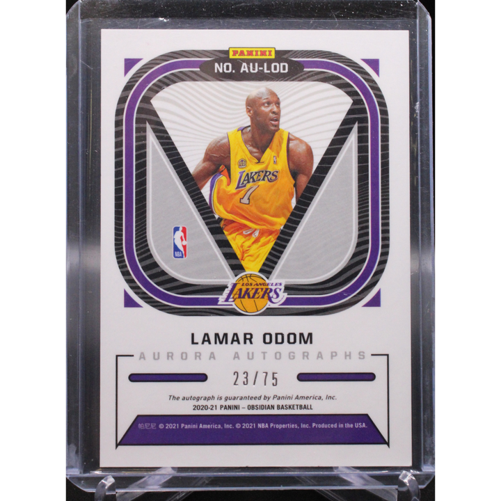 2020 Panini Obsidian Basketball - Lamar Odom AU-LOD - Aurora Autographs Purple /75