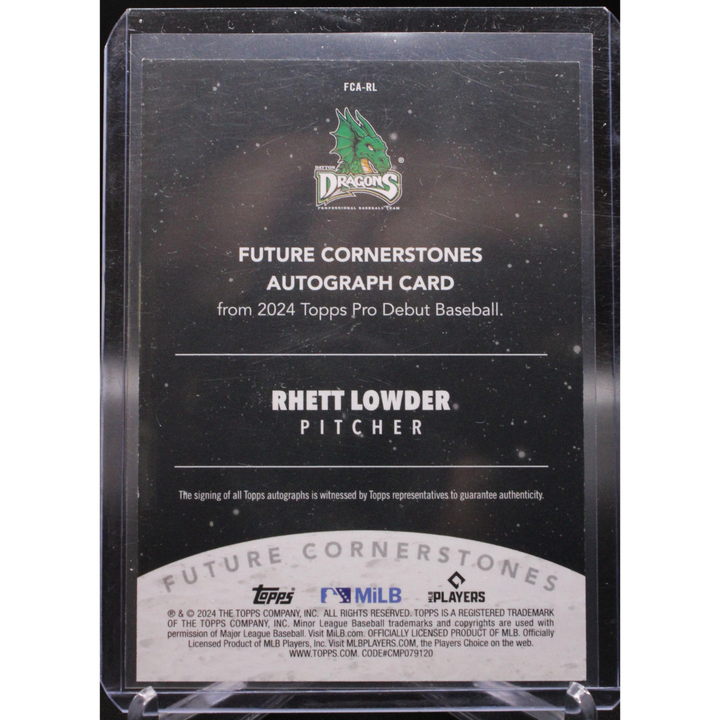 2024 Topps Pro Debut - Rhett Lowder FCA-RL - Future Cornerstones Autograph /99