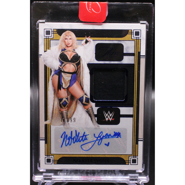 2024 Panini Select WWE - Nikkita Lyons MA-NKL - Patch Auto Three Count /99 Blue