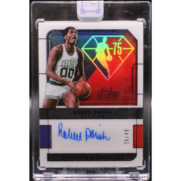 2021 Panini One and One Basketball - Robert Parish 75-RPS - 75th Team Signatures Purple /49