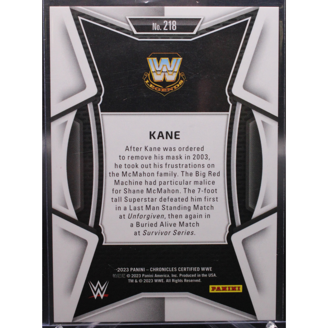 2023 Panini Chronicles WWE - Kane 218 - Gold Certified /10 – Cash