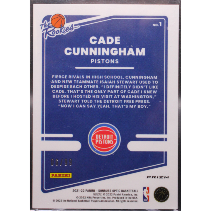 2021 Panini Contenders Optic Basketball - Cade Cunningham 1 - The rookies Red /99