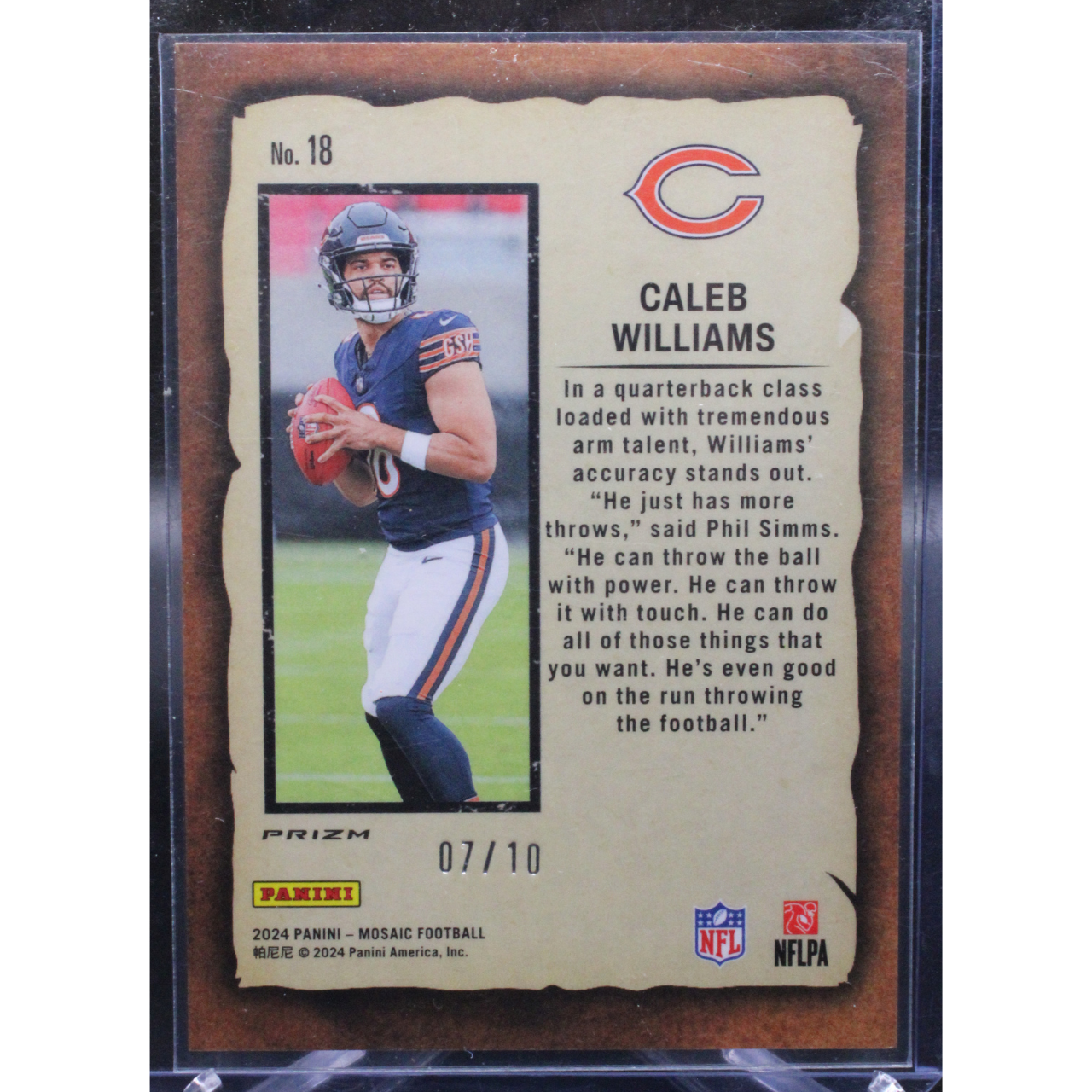 Caleb Williams Notoriety RC /10 | Green Mosaic Insert | Cash Cards