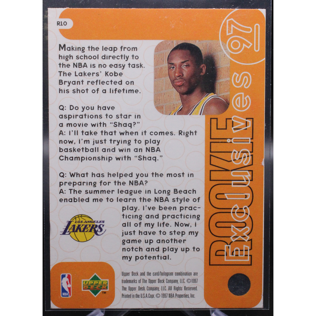 1996 Upper Deck Basketball - Kobe Bryant R10 - Rookie Exclusives