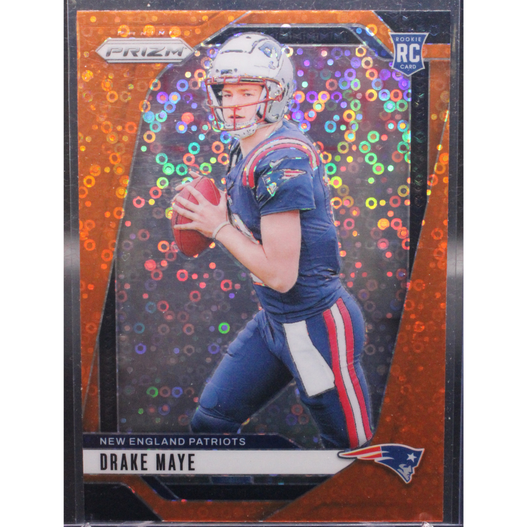 2024 Panini Prizm Football - Drake Maye 329 - Orange Disco